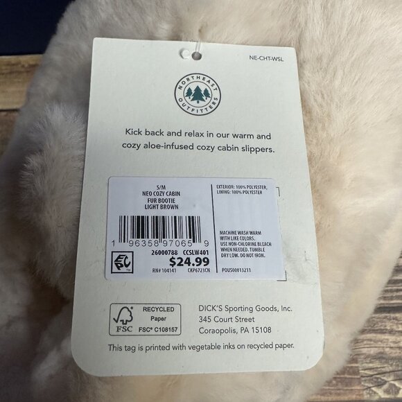 NWT Northeast Outfitters Women's Cozy Cabin Slippers Size S/M (Fur Bootie) - Picture 8 of 9